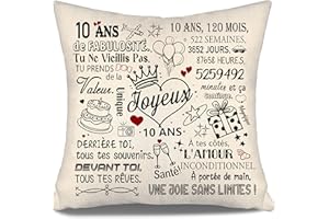 AOSUMIN 10 Ans de fabulosité Housse de Coussin pour Anniversaire 10 Ans Fille Garçon Fille Fils Petite-Fille Sœur Nièce 10ème Anniversaire Cadeau 10-100 Ans Housse de Coussin pour Anniversaire(10-a)