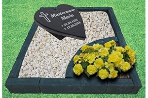 VARIOGART exclusiv Grabeinfassung aus Graphikstein® 80 x 80 cm mit 1 Bogen Schwarz