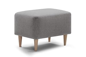 ‎TRAUMNACHT Traumnacht bequemer und moderner Fusshocker mit Holzfüßen in Grau, Öko-Tex Zertifiziert, produziert nach deutschem Qualitätsstandard, Steingrau, 61x41x42
