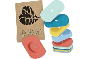 MySweetStitch - 10 x FreeStyle Libre 1 & 2 cerotti sensore, Overpatch ovale Ø 70 x 55mm, con foro di ventilazione, cerotto impermeabile, traspirante, delicato sulla pelle, Pastello