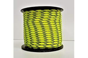 Rota Marine 3 mm 19 MT Mini bobines Polyester tressée Corde Tente de bateau Kayak Mini bobines, BRIGHT GREEN BLACK FLECK