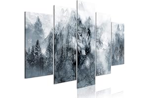 decomonkey Bilder Tiere 200x100 cm 5 Teilig Wandbild Groß Leinwandbild XXL Deko Wohnzimmer Schlafzimmer Büro Wanddeko Leinwand Pictures For Wall Poster Wall Painting Wandbilder Set Natur Abstrakte