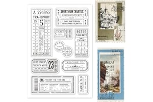 GLOBLELAND Timbro Vintage Timbri Trasparenti Sigillo Biglietti Aerei Viaggi Timbri Journaling in Silicone Trasparente per la Creazione di Biglietti e Decorazioni per Scrapbooking