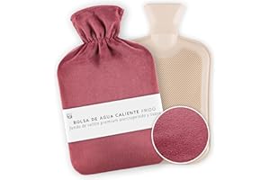 Blumtal Bolsa de Agua Caliente 1.5 L - Botella De Agua De Gran Capacidad con Funda Suave, Bolsa de calor, color Rosa