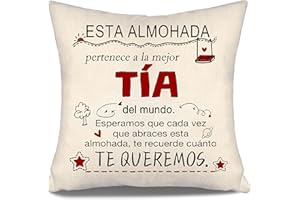 Aosumin Esperamos Que Cada Vez Que abraces Esta Almohada te recuerde cuánto te Queremos Fundas de cojín para Tía de Sobrina Sobrino Tía Cumpleaños Día de la Madre (tía-b)