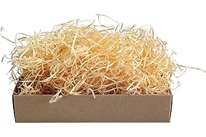 AUSGEWÄHLT VERPACKT Holzwolle als Füllmaterial – 1 kg – für Geschenk, Präsentkorb, Holzkiste – Verpackungsmaterial für Flaschen an Weihnachten – Gras für Osternest – Stroh Deko, Versandmaterial für Pakete