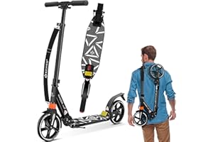 KESSER® City Scooter 205 mm, Ruedas PU Big Wheel - Pro-S Kick Scooter Con Doble Suspensión, Patinete Plegable y Regulable en Altura