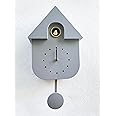 spring life Cuckoo Clock Wall Clock Chalet-Style Modern Design with bird tweeting sound in 3 colours (Grey)