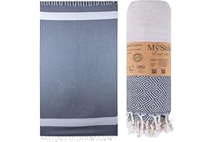 ‎MYSTILO MyStilo® Strandtuch Saunahandtuch XXL - Dickes, Weiches Badetuch 100x200cm, Schnelltrocknend - Premium Hamamtuch, Handtuch für Männer, Frauen, Yoga und Fitness mit Diamantmuster (schwarz)
