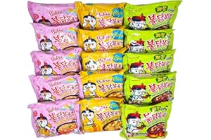 ‎BUNDLES FOR YOU BUNDLES FOR YOU - Samyang Hot Chicken Flavor Ramen Noodles - Vorteilspack 5 Portionen pro Sorte - Korean Fire Noodle Set 9 (15x140g)