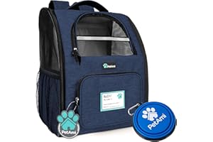 PetAmi Dog Backpack Carrier for Small Large Cat, Pet, Puppy, Ventilated Pet Hiking Backpack Travel Bag, Airline Approved Cat Backpack Carrier, Camping Biking Dog Bag Up to 18lbs Pet, Navy