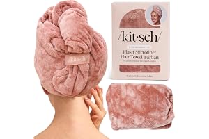 Kitsch XL mikrofiber hår handduk wrap för kvinnor – terrakotta | Ultraabsorberande mikrofiberhårhanddukar för alla hårtyper – anti-frizz hårsvepningshanddukar, bra hårvårdsgåvor för kvinnor