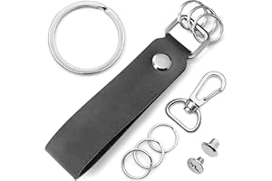 FABACH Skórzany breloczek do kluczy z wymiennym kółkiem na klucze w pudełku prezentowym – breloczek do kluczy samochodowych i samochodowych - smycz na klucze, etui na klucze