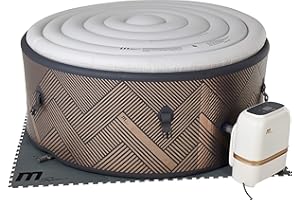 SHATCHI Mono Latest Mspa Portable Hot Tub Round 6 Persons Outdoor Bubble Spa Pool Inflation Smart Filtration, UVC Sanitization Technology, 36 Degree Quick Heating