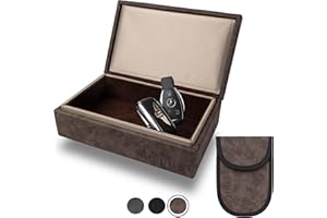 Ananta Faraday Box for Car Keys – Car Key Signal Blocker Box & Pouch Anti-Theft Security, Best for RFID Key Box & Signal Blocking of Keyless Entry – Large, Brown