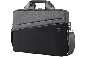 DOMISO 17 Pouces Imperméable Sacoche de Protection Ordinateur Portable Sac à Bandoulière Serviette pour 17-17.3" Notebook/Dell/Lenovo/Acer/HP/MSI/ASUS, Noir & Gris Foncé