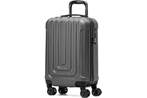 Flight Knight Lekka walizka kabinowa Premium Hard Shell - 8 kółek spinner - wbudowany zamek boczny i port USB - Luggage przeznaczony do ponad 100 linii lotniczych, w tym easyJet, Ryanair i