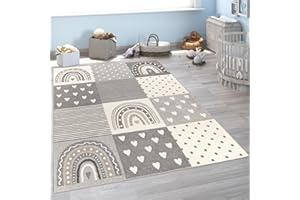 Paco Home Alfombra Infantil Habitación Infantil Niña Niño Varios Estampados Y Tamaños, tamaño:133x190 cm, Color:Gris 4