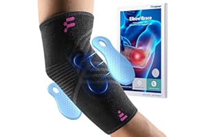 Fitomo Tutore Epicondilite Gomito, Gomitiera per Epicondilite del Tennista e Golfista con 2 Cuscinetti di Compressione, per Alleviare il Dolore della Tendinite -1 Unità