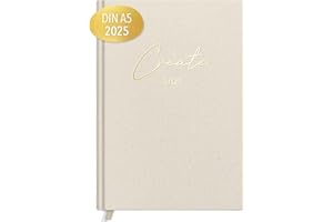 ‎KIND OF HAZEL KIND OF HAZEL® Terminplaner 2025 A5 Beige | Hochwertiger Kalender 2025 Planer mit Goldfolienprägung | Notizbuch A5 Organisieren | To Do Liste Daily Journal 2025 Tagebuch für Erwachsene