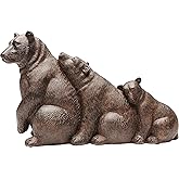 Kare Design Figurine Décorative Relaxed Bear Family, Marron, Animal Famille d'Ours, Deco Intérieur, Décoration Chambre, Salon