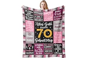 ‎JINMAPLE Jinmaple 70 Geburtstag Frauen, Geschenk 70 Frau, Geschenk zum 70 Geburtstag Frauen, 70 Jahre Geburtstag Frau, 70 Geburtstagsgeschenk Decke 130x150CM, Geschenkidee für Schwester, Freundin, Mama, Tante