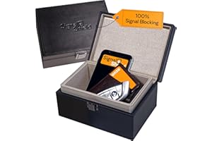 Signal Shield Faraday Box for Car Keys, RFID Blocking Box, Anti-Theft Keyless Fob Protector, Approved Large Car Key Safe