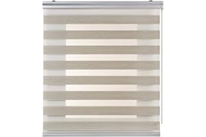 Tende a rullo per interni Giorno e Notte Premium cassonetto e catenella in alluminio, di alta qualità, Tenda a rullo per interni Doppio strato per finestra Storesdeco 140 x 250 cm Beige