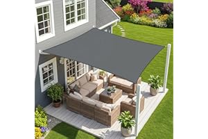 Sunnylaxx 2x3m Impermeable Toldo Vela de Sombra, Rectangular Grafito Toldos Exterior Terraza Protección Rayos UV para Exteriores, Pergola, Jardín,Terrazas
