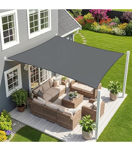 Ankuka Schaduwzeil Rechthoekig 3x4m Zonnezeil Waterdicht UV-bescherming voor Tuin Terras Buiten Patio Zwembad met Touw (Beige Ankuka Schaduwzeil Rechthoekig 3x4m Zonnezeil Waterdicht UV-bescherming voor Tuin Terras Buiten Patio Zwembad met Touw (Beige