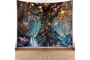 YISURE Arazzo albero della vita da parete psichedelico estetico albero, arazzo da parete alberi per soggiorno camera da letto, larghezza 200 x altezza 150cm