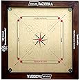 Siscaa Jazeera Carrom Board - 20mm English Birch with Brown Border, USCA Tournament Ready, Includes Sure Slam Coin, Genius Striker, and Powder
