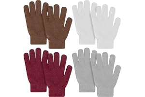 4 par set ullblandning vintervarma hela fingerhandskar, unisex tjocka stickade handskar för kallt väder, arbete, löpning, cyk