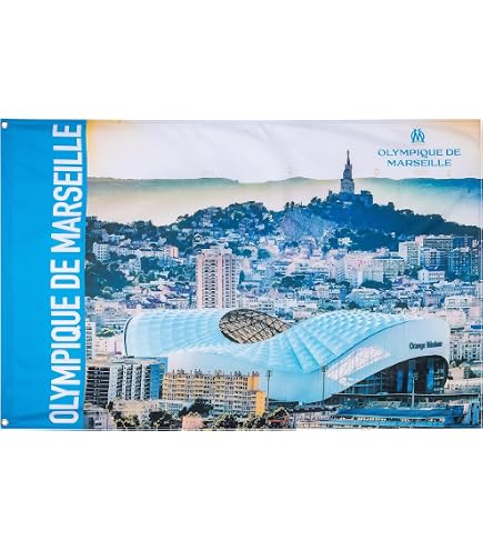 Drapeau Olympique De Marseille OM – 150 X 100 Cm | Collection Officielle | 100% Polyester, License OM