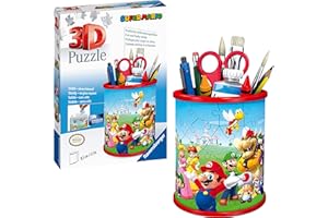 Ravensburger Super Mario Brothers Pencil Pot 3D Jigsaw Puzzles for Kids Age 6 Years Up - 54 Pieces - No Glue Required