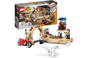 LEGO 76945 Jurassic World La Poursuite en Moto de l’Atrociraptor, Jouet de Dinosaures, 2 Bébés Dinos et Minifigurines de Gardiens, Enfants 6 Ans et Plus