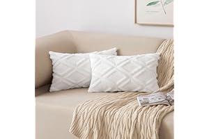 MIULEE Zestaw 2 poszewki na poduszkę na Boże Narodzenie, ozdobne poduszki wełniane, aksamitne, pluszowe poszewki na poduszkę, miękkie poduszki dekoracyjne, styl boho, puszyste poduszki na kanapę, do