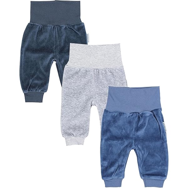 TupTam Baby Meisjes Broeken Lange Fluweel Sweatbroek Pakje van 3, Gemêleerd Grijs/Beige/Roze, 104