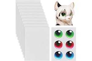 YOLEV Plastikowa siatka do oczu, 0,5 mm, płócienne arkusze, biała, wodoodporna siatka PCW do maski, oczu, futrzaków, rekwizytów, rzeźbienia, futra, dekoracja, rękodzieło, 10 szt