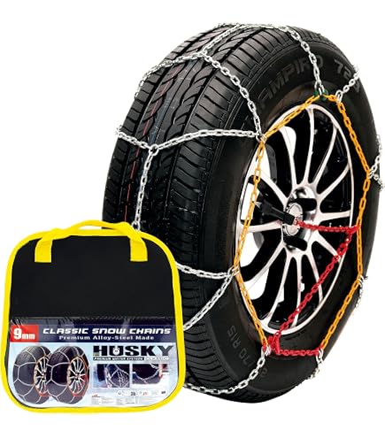 Goodyear Juego de 2 Cadenas de Nieve Metálicas para Coche de 9 mm, Talla 130, con Tensor Automático