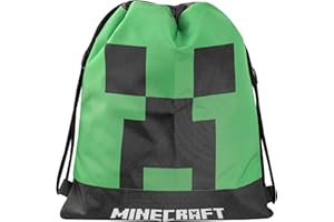 FRANCO COSIMO PANINI MINECRAFT - Zaino Scuola Coulisse, Sacca Sportiva Unisex Per Bambini E Ragazzi Con Spallacci E Chiusura Anti-Soffocamento, Cm 34x42h - Verde