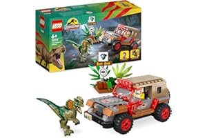LEGO 76958 Jurassic Park L'Embuscade du Dilophosaure, Jouet Dinosaure et Voiture Jeep pour Garçons, Filles, Enfants Dès 6 Ans, avec Figurine Dino, Jeu Collection 30ème Anniversaire
