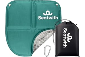 Seatwith Folding Sit Mat (16"x16"), Insulated Camping Sit Pad Hiking with Aluminium Underside, Hiking Seat Pad w/Carry Bag & Snap Hook, Seat Mat, Sitting Mat Protection Against All Elements + E-book…