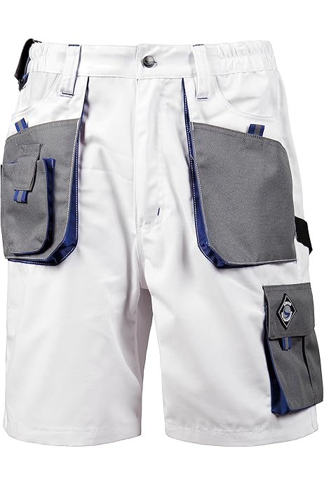 Bermuda Uomo Pantaloncini Da Lavoro Uomo - Grigio/Arancione Con Tasche Multifunzione Bwolf Atlas