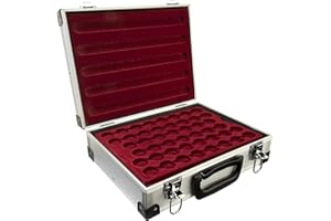 MC.Sammler Mallette numismatique en Aluminium avec 5 Plateaux pour 230 pièces de 2 Euros sous Capsules de Max. 31 mm (sans Capsules pour pièces de Monnaie)