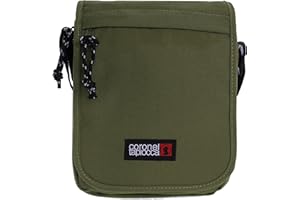 Coronel Tapiocca Denim, Urban Sac à bandoulière décontracté avec Rabat Poches et Fermeture éclair Homme, Kaki, 19x24x5