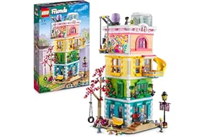 Lego 41748 Friends Centro Comunitario de Heartlake City, Juguete Modular con Estudios de Arte y Grabación, Zona Gamer y Perrito Pickle, Regalo de Cumpleaños para Niños y Niñas