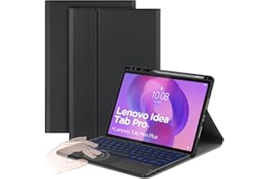 ‎CACOE CACOE Tastatur Hülle Kompatibel mit Lenovo Idea Tab Pro 12.7 2025 mit Touchpad, Abnehmbare Kabellose Tastaturhülle mit 7-Farben-Beleuchtung, Schwarz