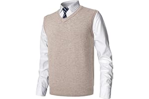 MeiLayM Gilet da Uomo Inverno V-Collo Senza Maniche Gilet con Scollo V Panciotto Maglione Cardigan Canotte Pullunder Smanicato Pullover Misto Scollo Commerciale Maglieria Panciotto