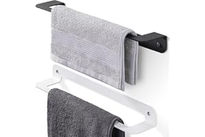 HOLZBRINK porta asciugamani in metallo,per montaggio a parete, porta asciugamani nero, Single 60x8x5 cm, 1 pz., HLW-600-9005